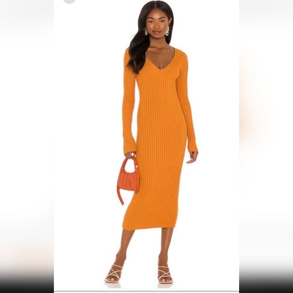 NBD Ribbed knit sweater dress